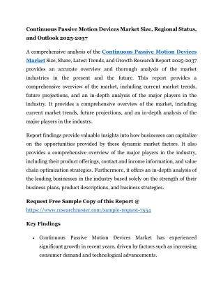 Continuous Passive Motion Devices Market