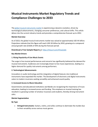 Musical Instruments Market Regulatory Trends and Compliance Challenges to 2033