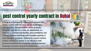 Pest Control Yearly Contract in Dubai: A Smart Investment for Long-Term Hygiene