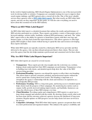 SEO white label reports