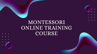 montessori online training course details