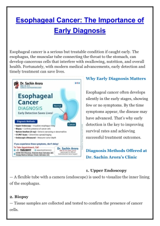 Esophageal Cancer - Dr. Sachin Arora