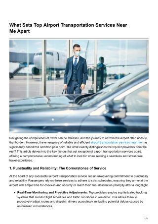 What Sets Top Airport Transportation Services Near Me Apart