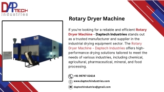 Rotary Dryer Machine Manufacturer in India |