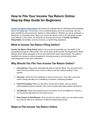 How to File Your Income Tax Return Online_ Step-by-Step Guide for Beginners