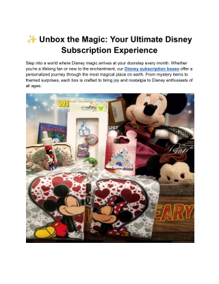 Unbox the Magic_ Your Ultimate Disney Subscription Experience