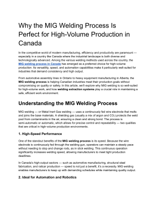 Why the MIG Welding Process Is Perfect for High-Volume Production in Canada (1)