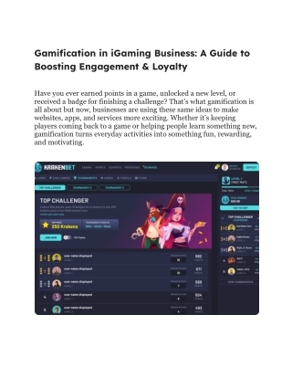 Gamification in iGaming Business