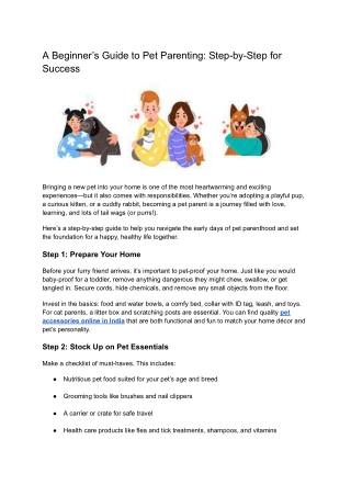 A Beginner’s Guide to Pet Parenting_ Step-by-Step for Success