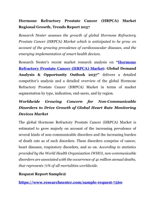 2-Hormone Refractory Prostate Cancer (HRPCA) Market