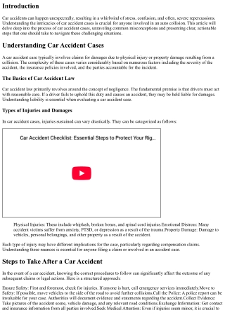 Demystifying the Process of Car Accident Cases