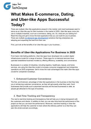 What Makes E-commerce, Dating, and Uber-like Apps Successful Today