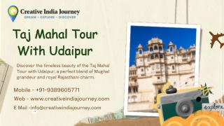 Taj Mahal Tour With Udaipur
