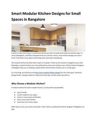 Smart Modular Kitchen Designs for Small Spaces in Bangalore (1)