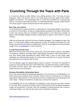 Crunching Through the Years with Parle