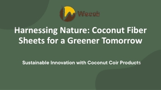 Harnessing Nature Coconut Fiber Sheets for a Greener Tomorrow