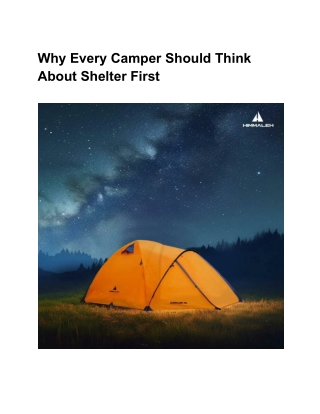 Camping Made Comfortable: Camping Tent by Himmaleh