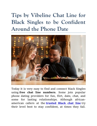 Tips by Vibeline Chat Line for Black Singles to be Confident on Phone Date