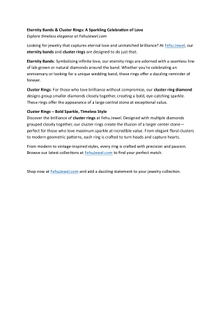 Eternity Bands & Cluster Rings