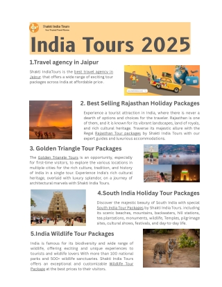 India  Tours 2025