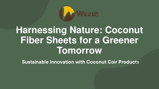 Harnessing Nature Coconut Fiber Sheets for a Greener Tomorrow