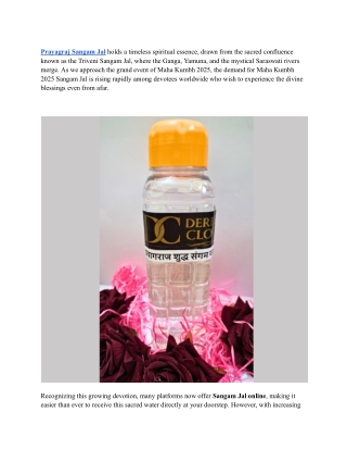 Prayagraj Sangam Jal