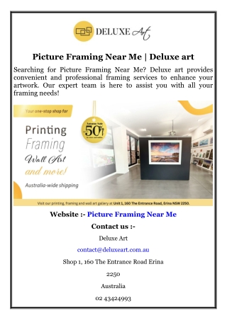 Picture Framing Near Me  Deluxe art
