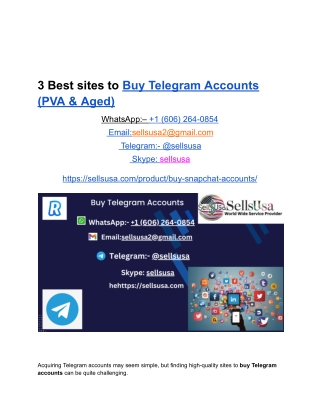 3 Best sites to Buy Telegram Accounts (PVA & Aged)