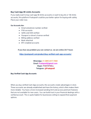 Best Place to Buy Verified Cash App Accounts