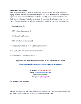 3 Best Sites to Buy Google Reviews (5 Star & NonDrop)