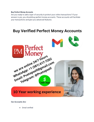 Top 10 Site To Buy Verified Perfect Money Accounts