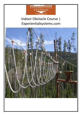 Indoor Obstacle Course | Experientialsystems.com