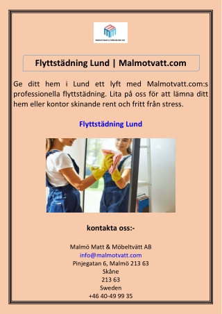 Flyttstädning Lund Malmotvatt.com