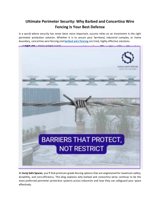 Ultimate Perimeter Security Why Barbed and Concertina Wire Fencing Is Your Best Defense