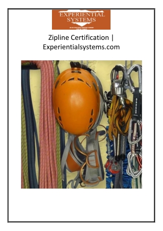 Zipline Certification | Experientialsystems.com