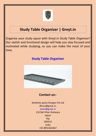 Study Table Organizer Greyt.in