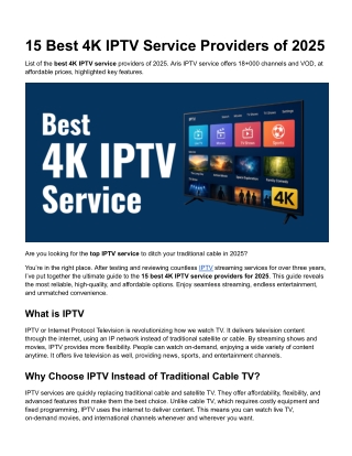 15 Best IPTV Service Providers of 2025