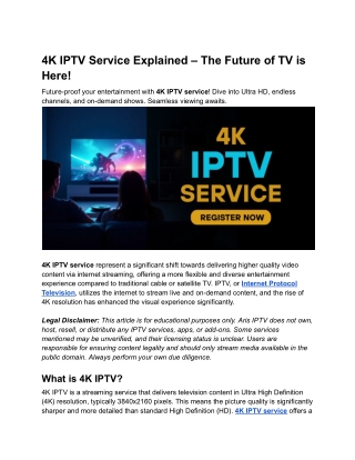4K IPTV Service Explained – The Future of TV is Here