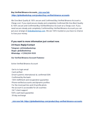 Top  1  ,5  Best Sites to Buy Verified Binance Accounts in This ...
