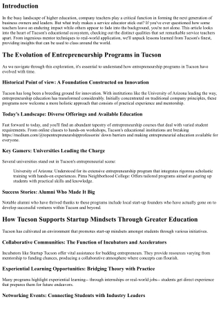 What Makes a Company Teacher Stand Out? Lessons from Tucson's Finest