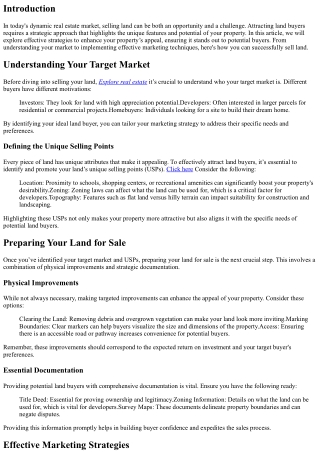 Boost Your Property's Appeal: How to Attract Land Buyers