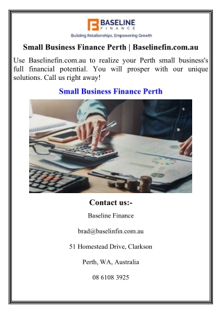 Small Business Finance Perth  Baselinefin.com.au