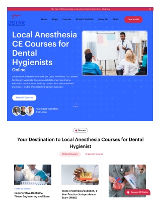 Local Anesthesia CE Courses for Dental Hygienists