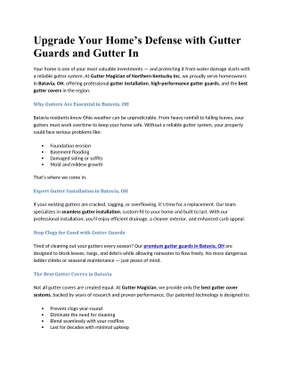 Upgrade Your Home’s Defense with Gutter Guards and Gutter In