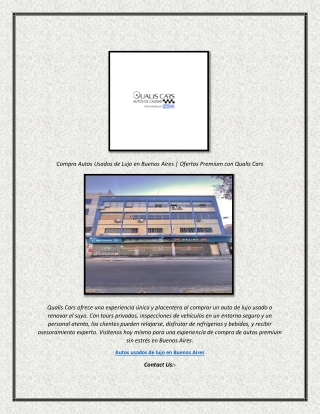 Compra Autos Usados ​​de Lujo en Buenos Aires  Ofertas Premium con Qualis Cars