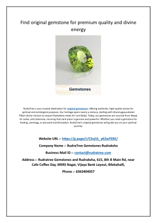 Find original gemstone for premium quality and divine energy