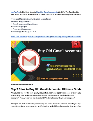 Benefits of Buying Old Gmail Accounts in 2025