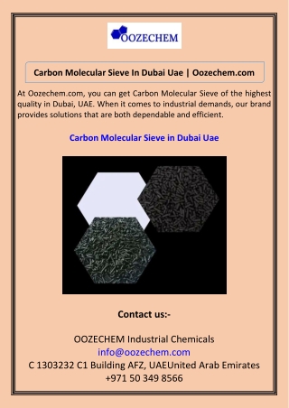 Carbon Molecular Sieve In Dubai Uae Oozechem.com