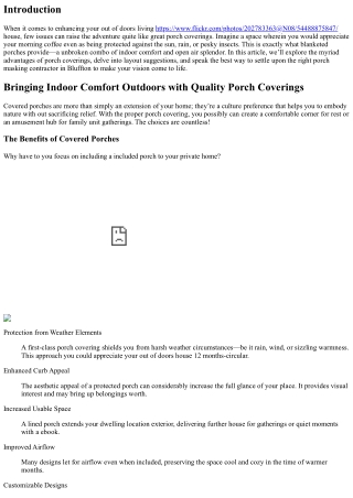 Bringing Indoor Comfort Outdoors with Quality Porch Coverings