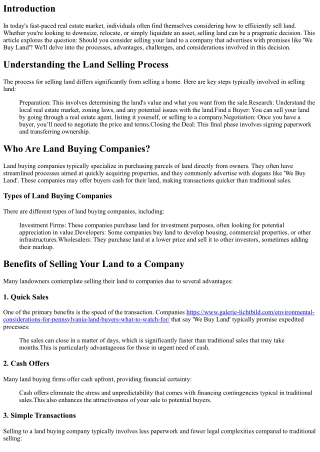 We Buy Land: Should You Consider Selling to a Company?